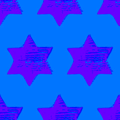 Seamless Watercolor Stars Pattern. Magic Festive Background. Hand Drawn Doodle Stars. Baby Design. Abstract Rapport for Wallpaper, Textile, Linen, Wrapping, Posters, Cards, Banner. New Year, Birthday 