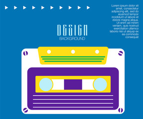 80s, retro music party banner or cover. Old style vector poster