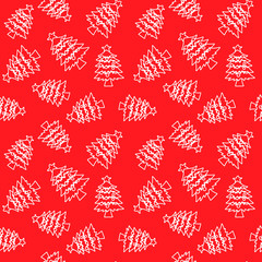 christmas tree seamless pattern vector