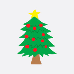 christmas tree doodle vector