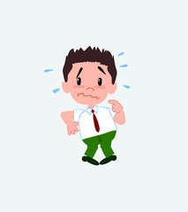 Businessman in casual style, scared. 