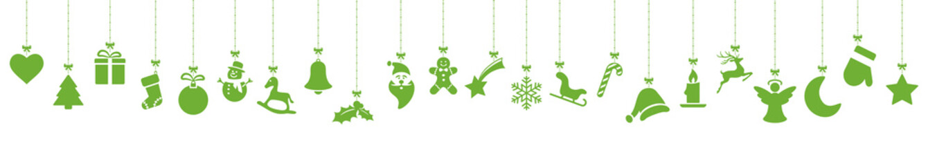 collection of hanging christmas icons