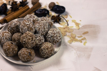 Vegan sweet delicious candy. Raw sweet ball