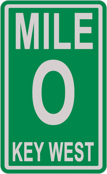 Key West Mile 0 Sign