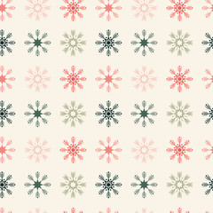 Geometrically located snowflakes seamless christmas composition