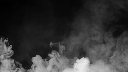 Zelfklevend Fotobehang Fog and mist effect on isolated black background for text or space © Victor