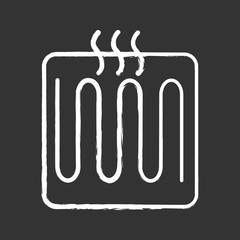 Underfloor heating element chalk icon