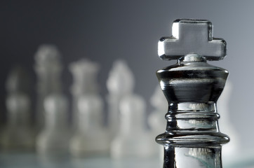 Black glass king in the chess