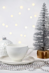 Christmas coffee or tea. Christmas background.