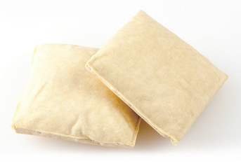 Fresh tofu on white background close up