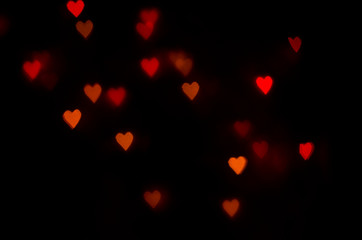 red and orange heart bokeh background