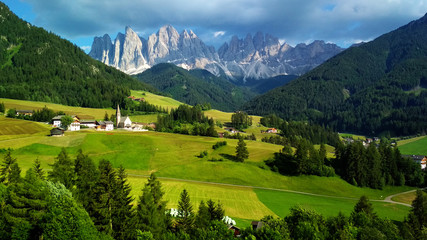 Majestic landscape of Antorno lake with famous Dolomites mountain peak of Tre Cime di Lavaredo in background in Eastern Dolomites, Italy Europe. Stunning nature scenery and scenic travel destination.