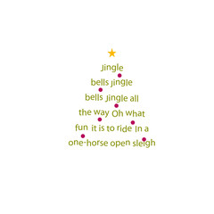 Jingle bells. Christmas carol tree. Christmas card.
