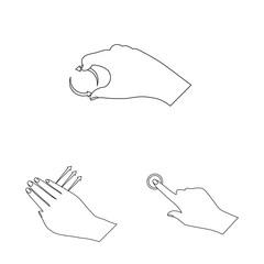 Vector design of touchscreen and hand sign. Collection of touchscreen and touch stock symbol for web.