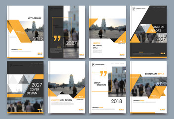 Abstract white a4 brochure cover design. Fancy info banner frame. Modern ad flyer text. Annual report binder. Title sheet model set. Fancy vector front page. City font blurb art. Yellow line figure - obrazy, fototapety, plakaty