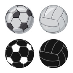 Isolated object of sport and ball icon. Collection of sport and athletic stock vector illustration.