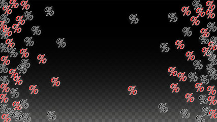 Luxury Vector Gold Percentage Sign Confetti on Transparent. Percent Sale Background. Business, Economics Print. Discount Illustration. Promotion Poster. Black Friday Banner. Special offer Template.