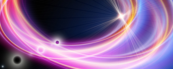 Futuristic wave panorama background design with lights