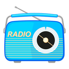 Colorful cartoon retro radio