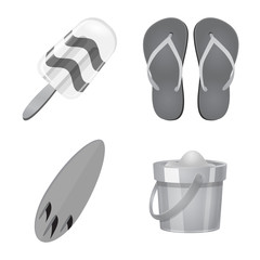 Vector design of equipment and swimming symbol. Set of equipment and activity stock symbol for web.