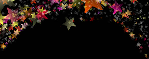 Wonderful christmas panorama design illustration with snowflakes and stars