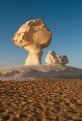 Chicken & Mushroom Rock Formations, White Desert, Egypt - 237366053