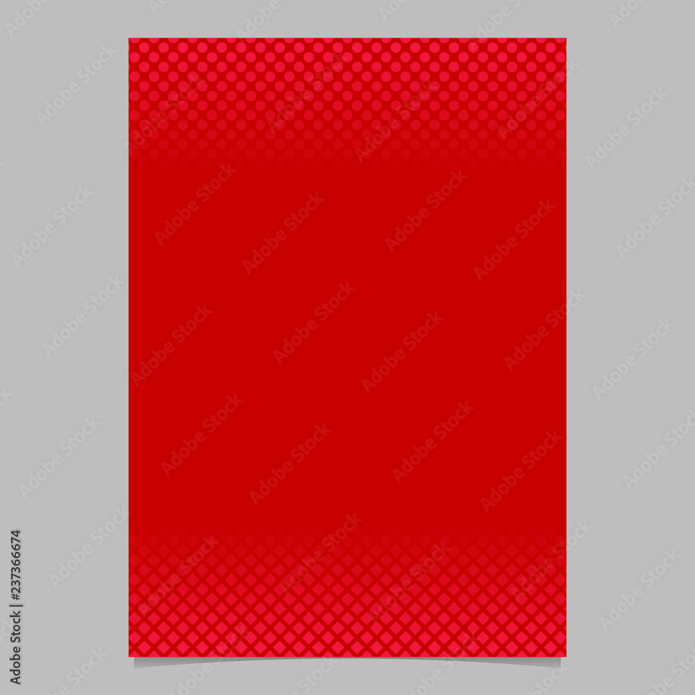 Poster Red abstract halftone pattern flyer template - vector document illustration from squares and dots
