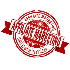 Affiliate marketing red vintage stamp