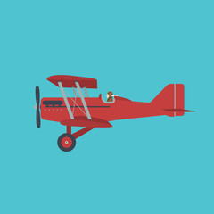 Retro airplane, vector illustration. © madedee