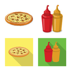 Vector design of pizza and food symbol. Collection of pizza and italy vector icon for stock.