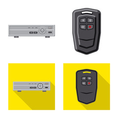 Fototapeta premium Vector design of office and house logo. Collection of office and system stock symbol for web.