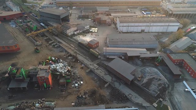 Aerial view of a recycling plant