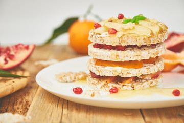 Vegan, diet, organic natural birthday cake with rice crisp