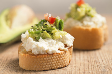 Toast with cheese and avocado