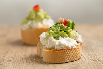 Toast with cheese and avocado