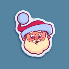 Santa Claus Sticker. Isolated vector illustration.