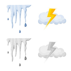 Isolated object of weather and climate icon. Set of weather and cloud stock symbol for web.