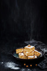 Fresh homemade simple delicious corn and fruits cake