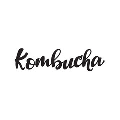 Kombucha lettering design. Vector illustration.