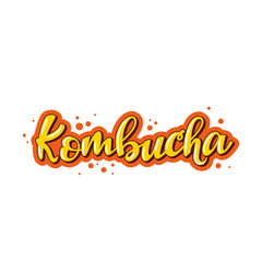 Kombucha lettering logo design. Vector illustration.