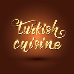 Turkish cuisine lettering banner design. Vector illustration.
