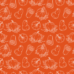 seamless background of pumpkins