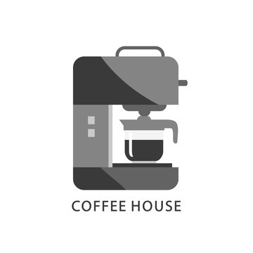 Coffee house logo. Coffee machine icon