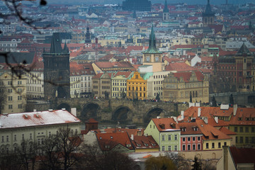 Fototapeta na wymiar Prague, Czech Republic - .view of the city with its typical red roofs