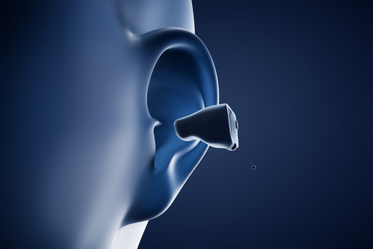 Hörgerät am Ohr - Symboldarstellung