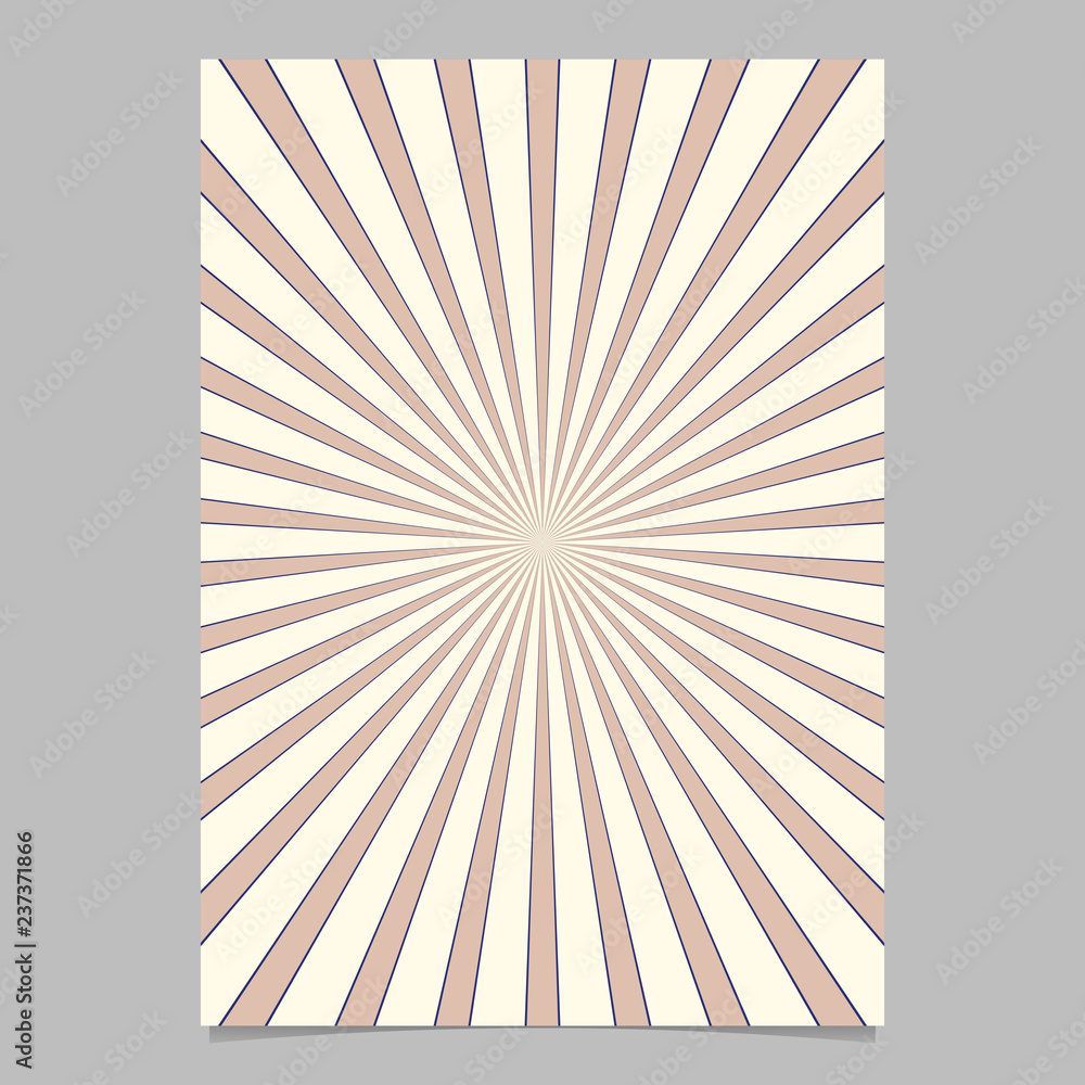 Poster abstract retro explosion page template - vector brochure background graphic with radial stripe patte