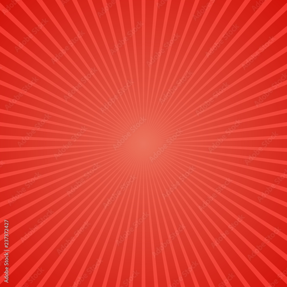 Poster red abstract retro ray burst background - gradient vector graphic design with radial stripes