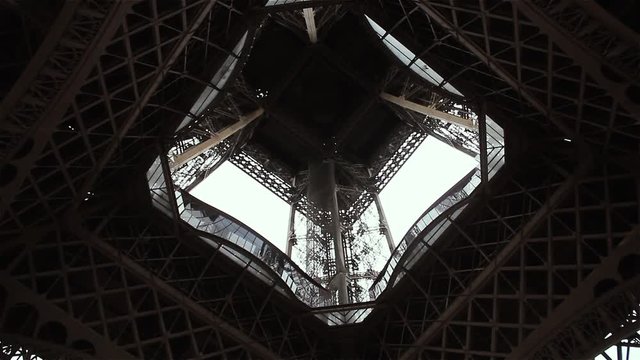 Paris Eiffel Tower, Bottom View.