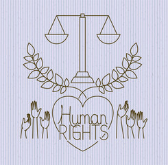 hand with heart human rights drawns
