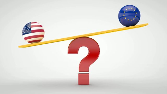 3D animation swing on the question mark with balls of flags of different countries.